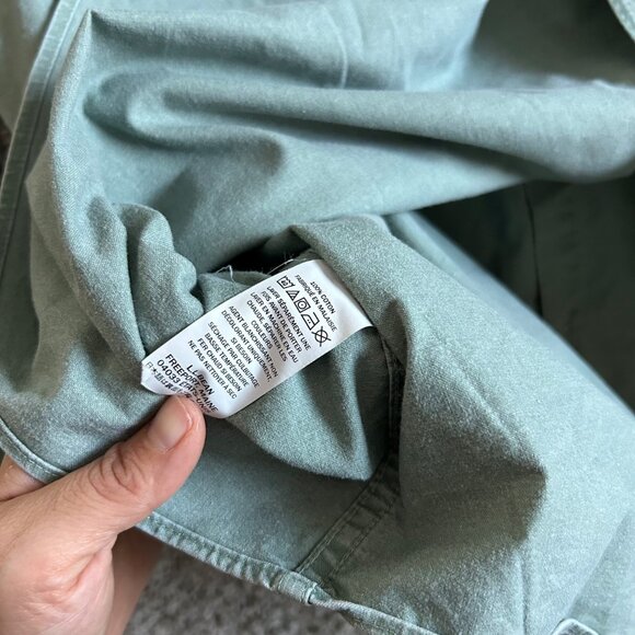 L.L.Bean Mens XXL Traditional Fit Green Button-Up Shirt Long Sleeve Shirt - Picture 5 of 8